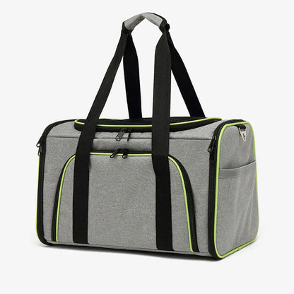 Sac de transport pliable et respirant vert et gris pour chat Pour toi Mon chat