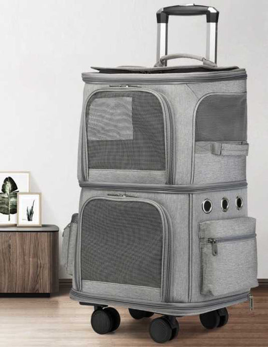 Sac pliable télescopique à roulettes pour chat Pour toi Mon chat