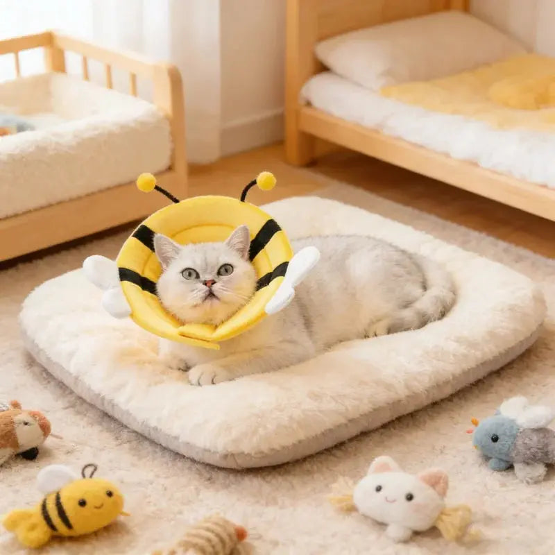 "Soft Elizabeth Recovery Collar for Cats Dogs - Anti-Lick Bite Protection Cone Adjustable Pet Post-Surgery Neck Cover Wholesale Pour toi Mon chat
