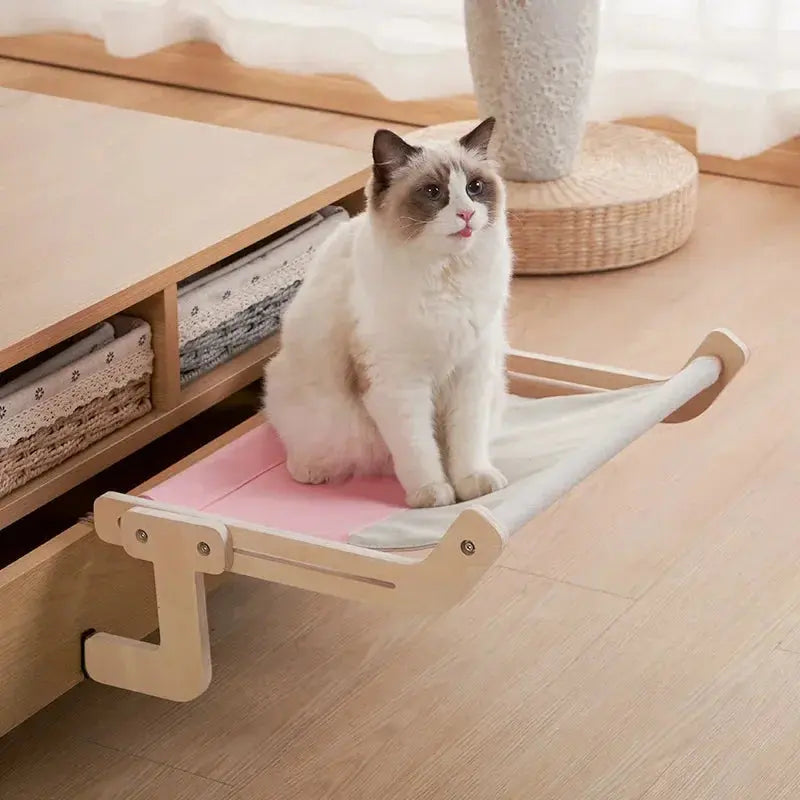 Sturdy Cat Window Wooden Assembly Hanging Bed Cotton Canvas Easy Washable Multi-Ply Plywood Hot Selling Hammock Nest Beds Pour toi Mon chat