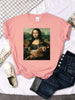 T-shirt Mona Lisa étreignant un chat Pour toi Mon chat