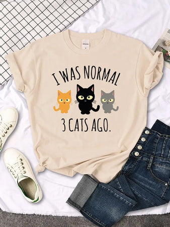 T-shirt drôle imprimé avec trois chats pour femme Pour toi Mon chat