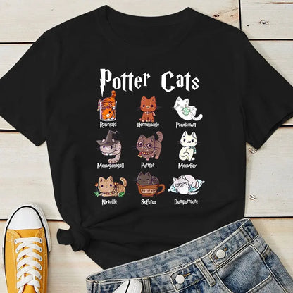 T-shirt manches courtes avec chats imprimés pour femme Pour toi Mon chat