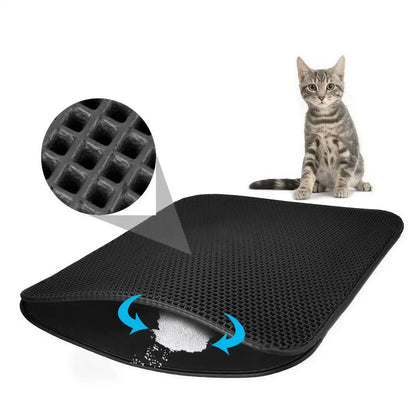 Tapis récupérateur de litière pour chat – Simple et Double-fond tapis litière Pour toi Mon chat