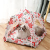 Tente pour chat pliable et portable en maille avec dessins de fleurs et plantes Pour toi Mon chat