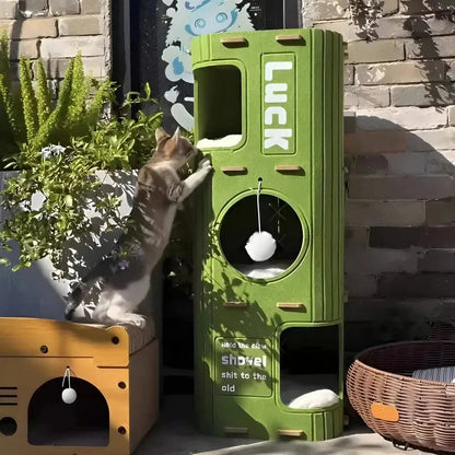 Tour de Cachette pour Chat en Carton Empilable Pour toi Mon chat