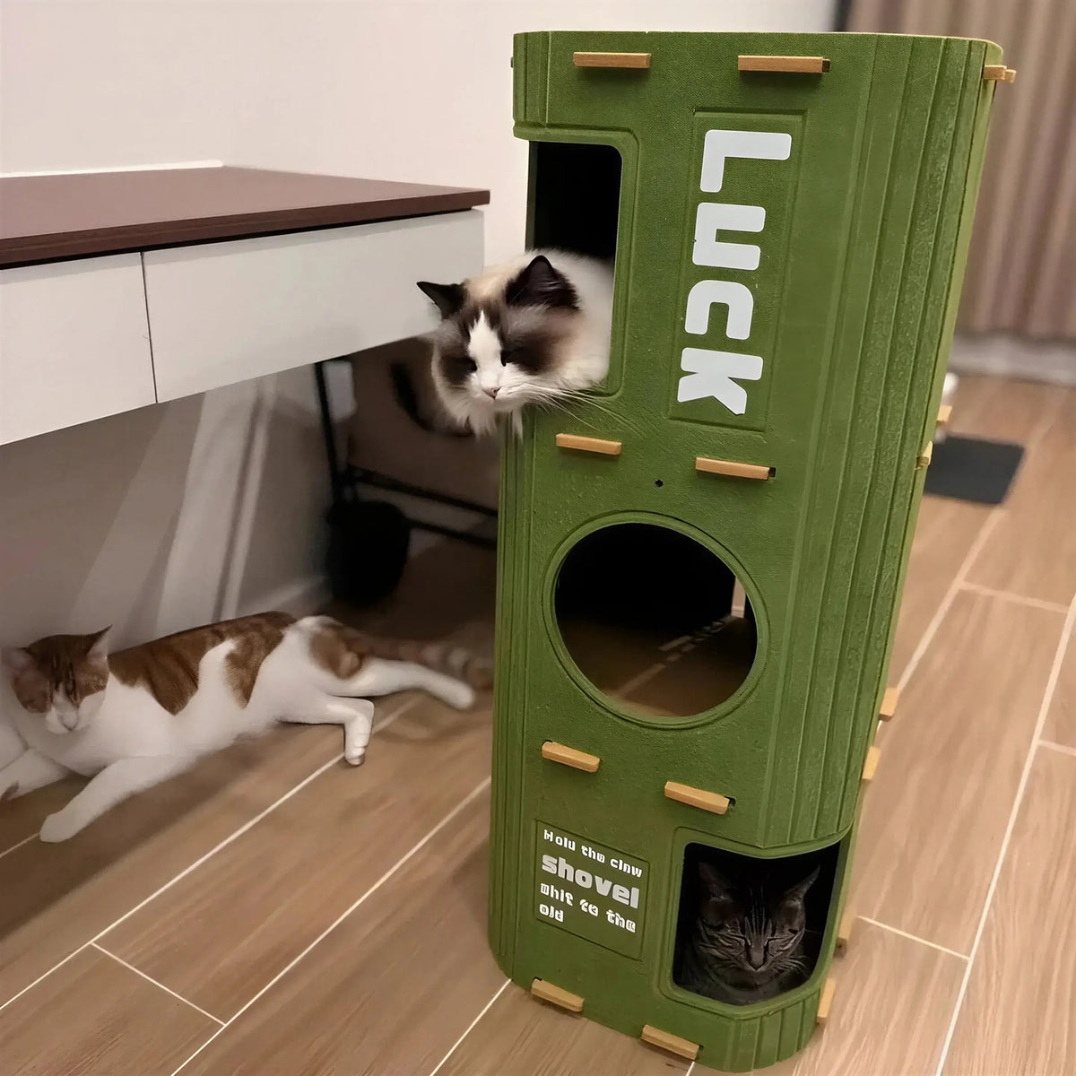 Tour de Cachette pour Chat en Carton Empilable Pour toi Mon chat