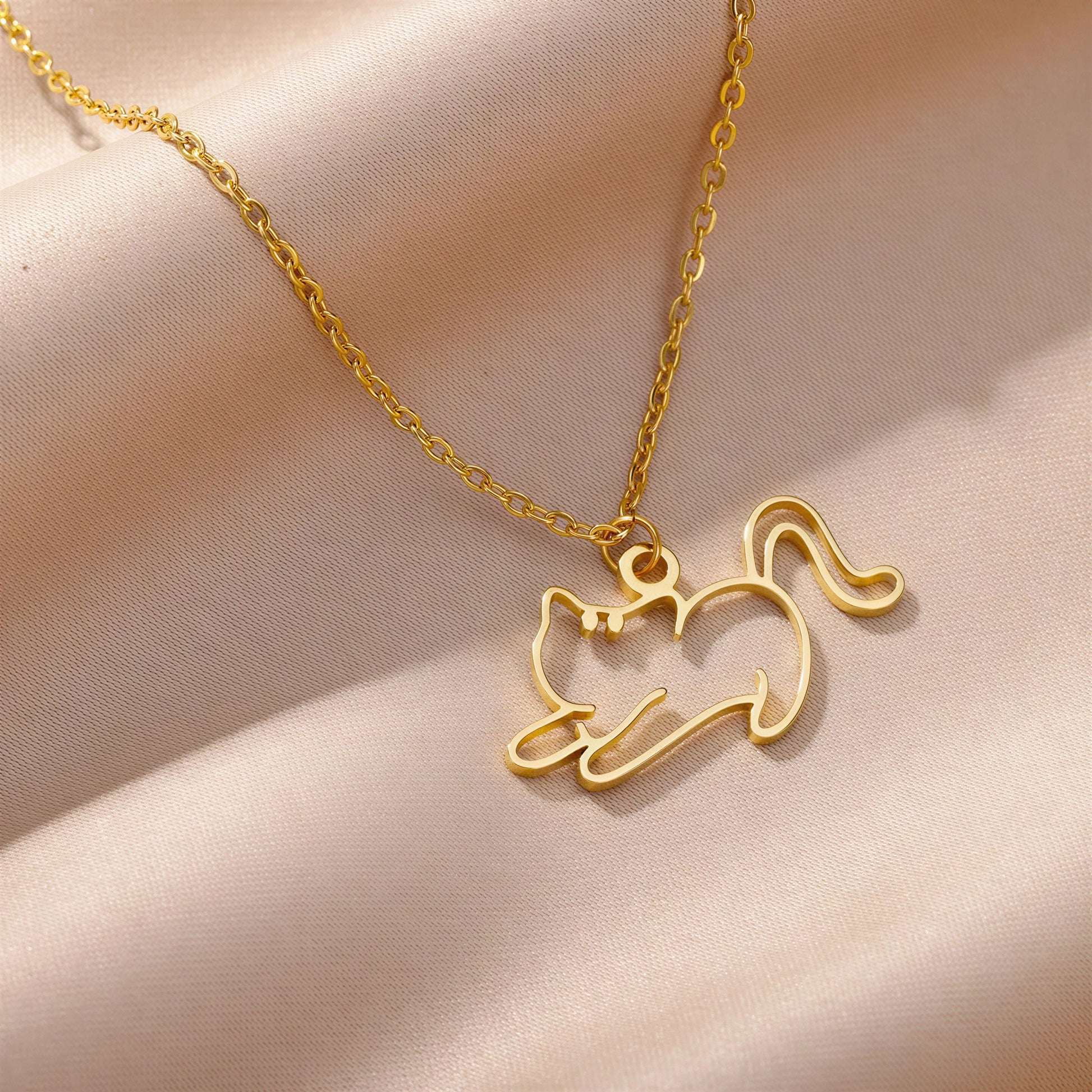 Collier pendentif chat creux pour femme Pour toi Mon chat