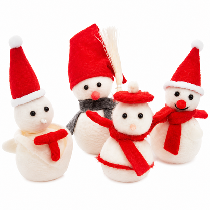Noël Jouets, boule culbuto en feutre de laine, décors de Noël, Bonhomme de neige - Pour Chat - CulbutoNeigeChat™ Pour toi Mon chat