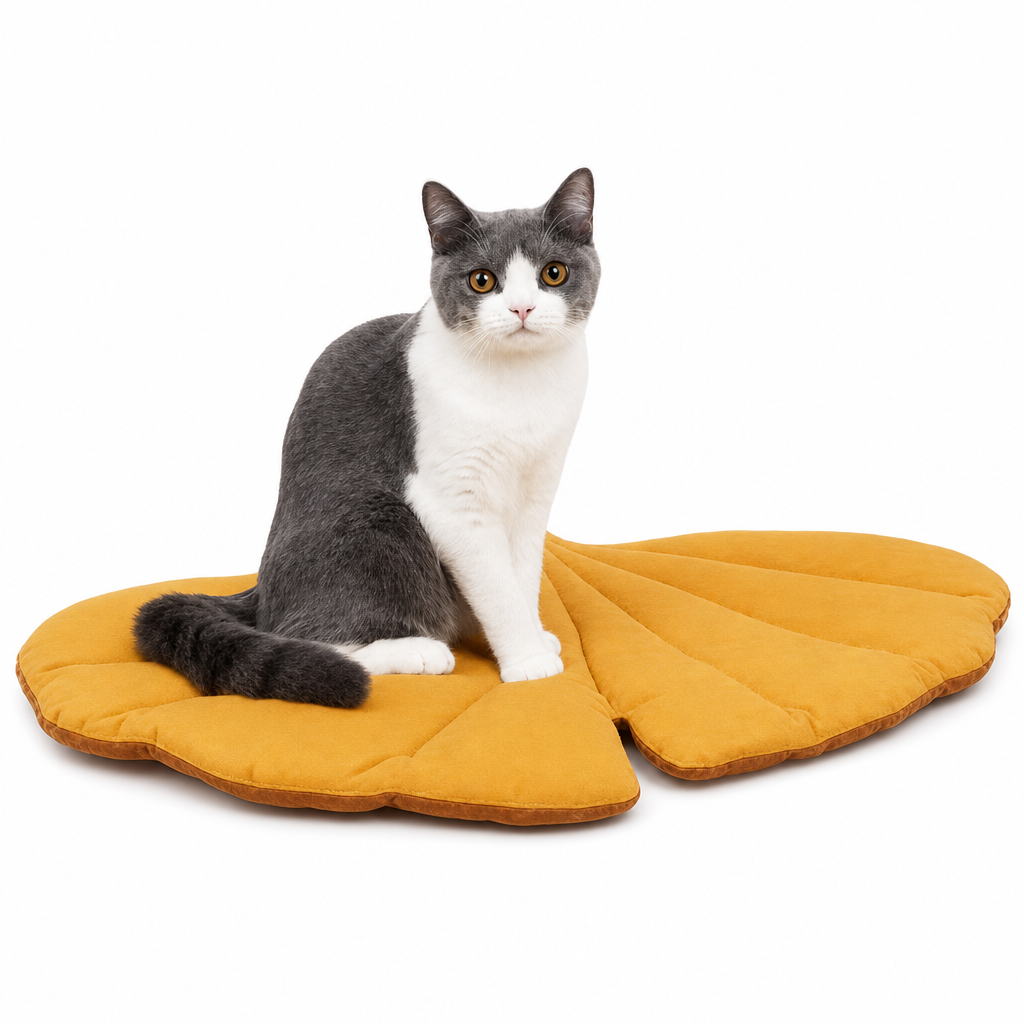 TAPIS, LIT, COUSSIN DOUX EN FORME DE FEUILLE POUR CHAT – FEUILL’À’CHAT™ Pour toi Mon chat