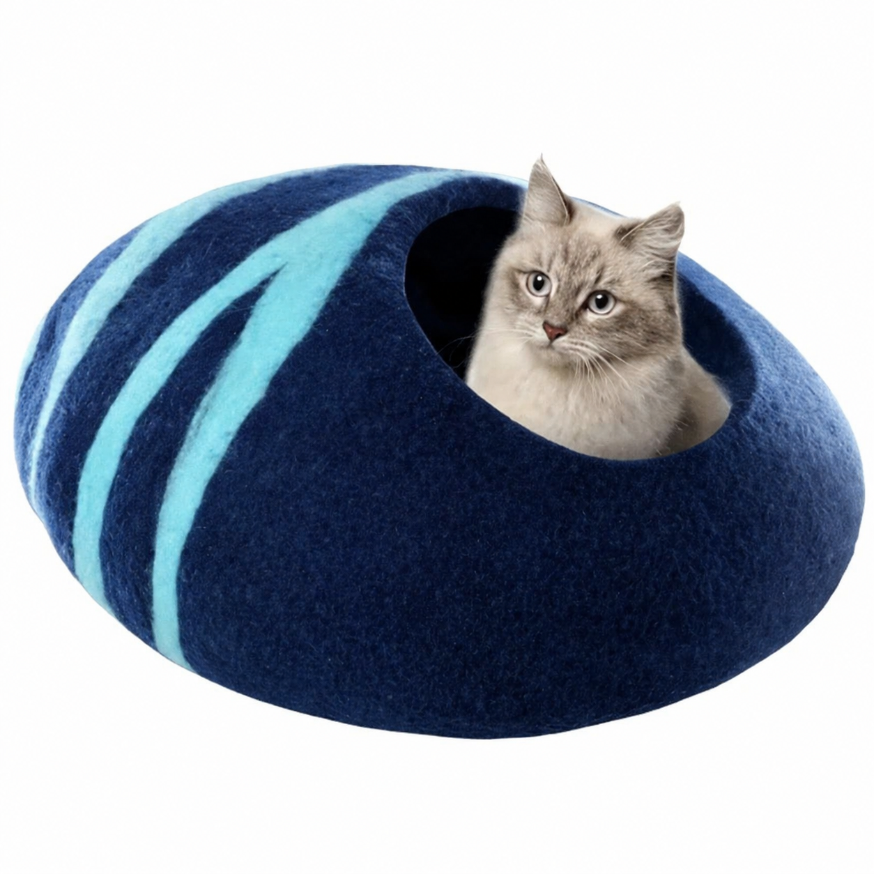 Lit grotte en laine fait à la main pour chats et chatons - CHAT'GROTTE™ Pour toi Mon chat