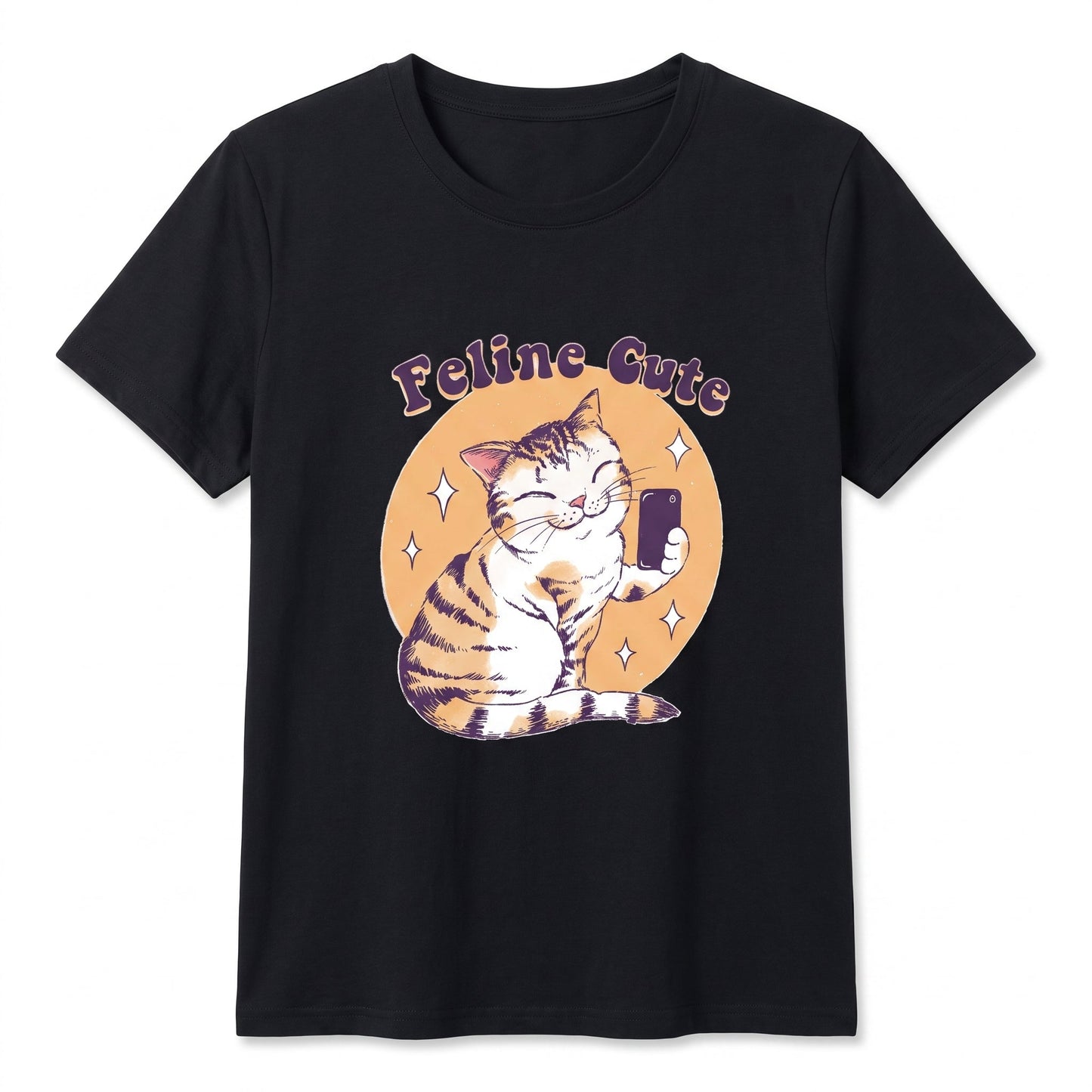 T-shirt décontracté avec imprimé à motif de chat pour femme Pour toi Mon chat