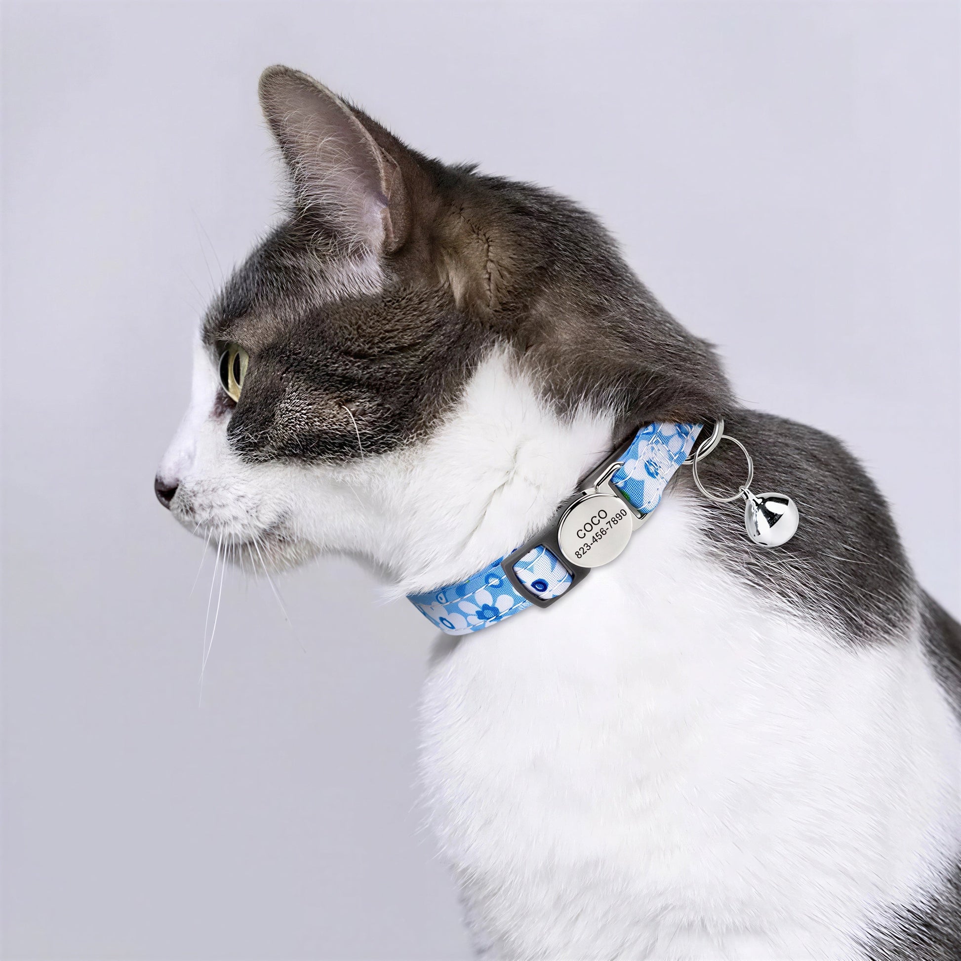 Collier personnalisé en nylon avec clochette pour chat Pour toi Mon chat