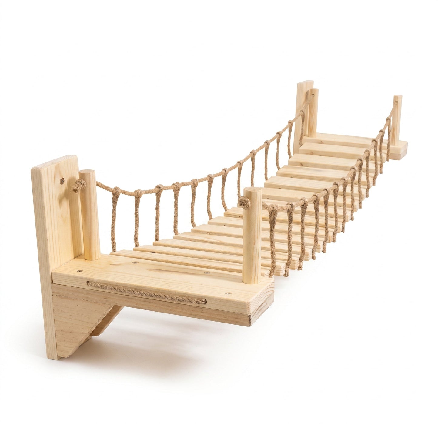 Arbre à chat en forme de pont en bois suspendu Pour toi Mon chat