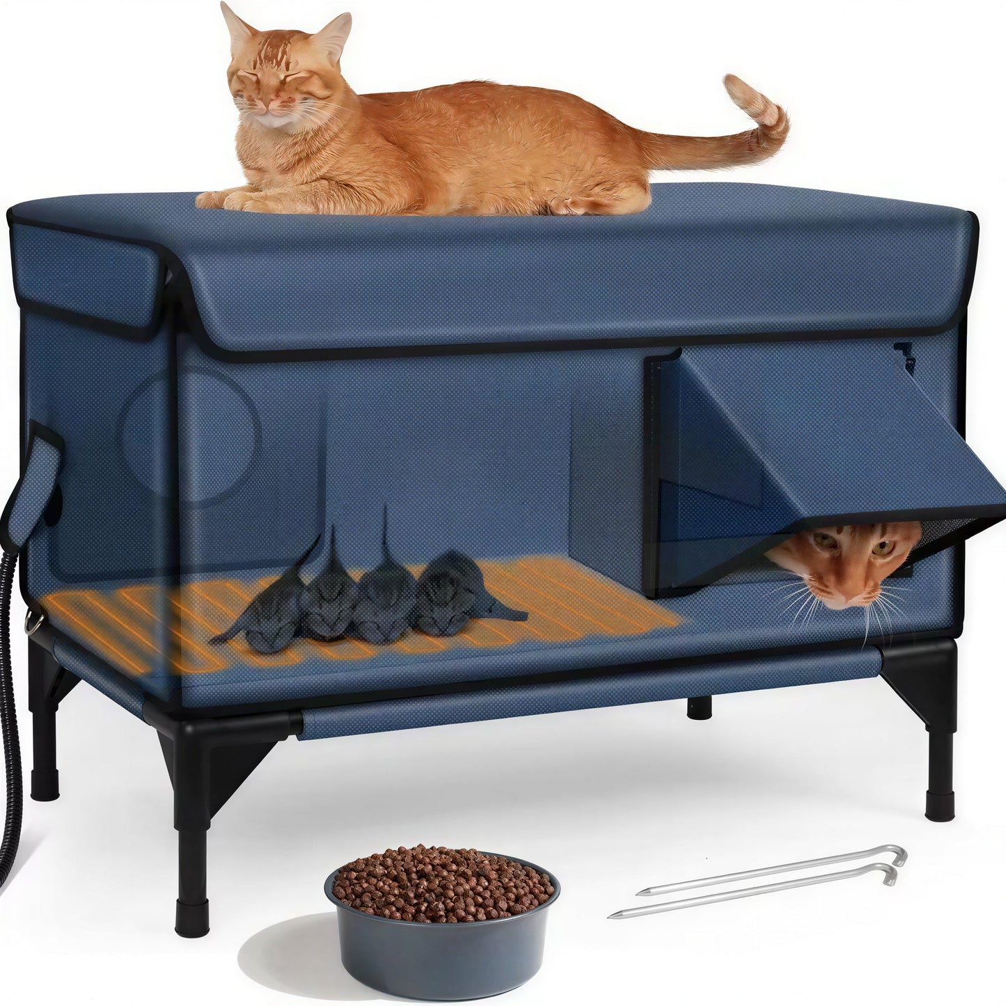Niche Extérieur Chat Imperméable sur Pieds Pour toi Mon chat