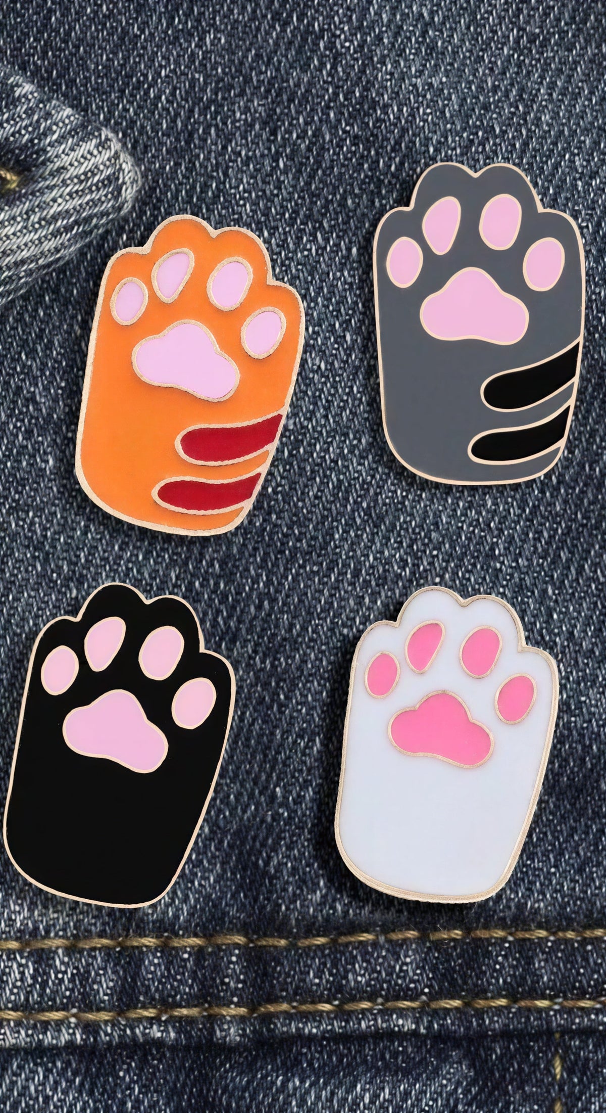 Épingles pin's colorées de pattes de chat Pour toi Mon chat