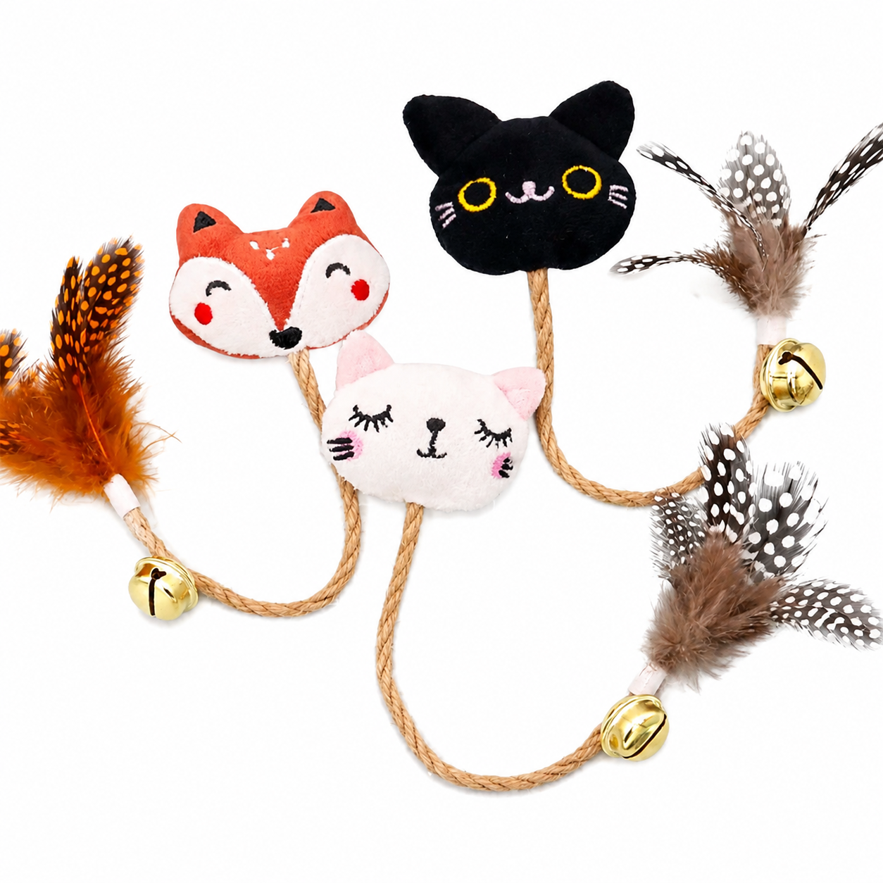 Jouet cloche en plumes pour chats Pour toi Mon chat