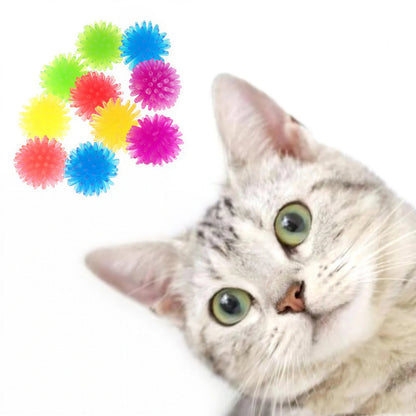Balle d'arbousse colorée en caoutchouc pour chaton Pour toi Mon chat