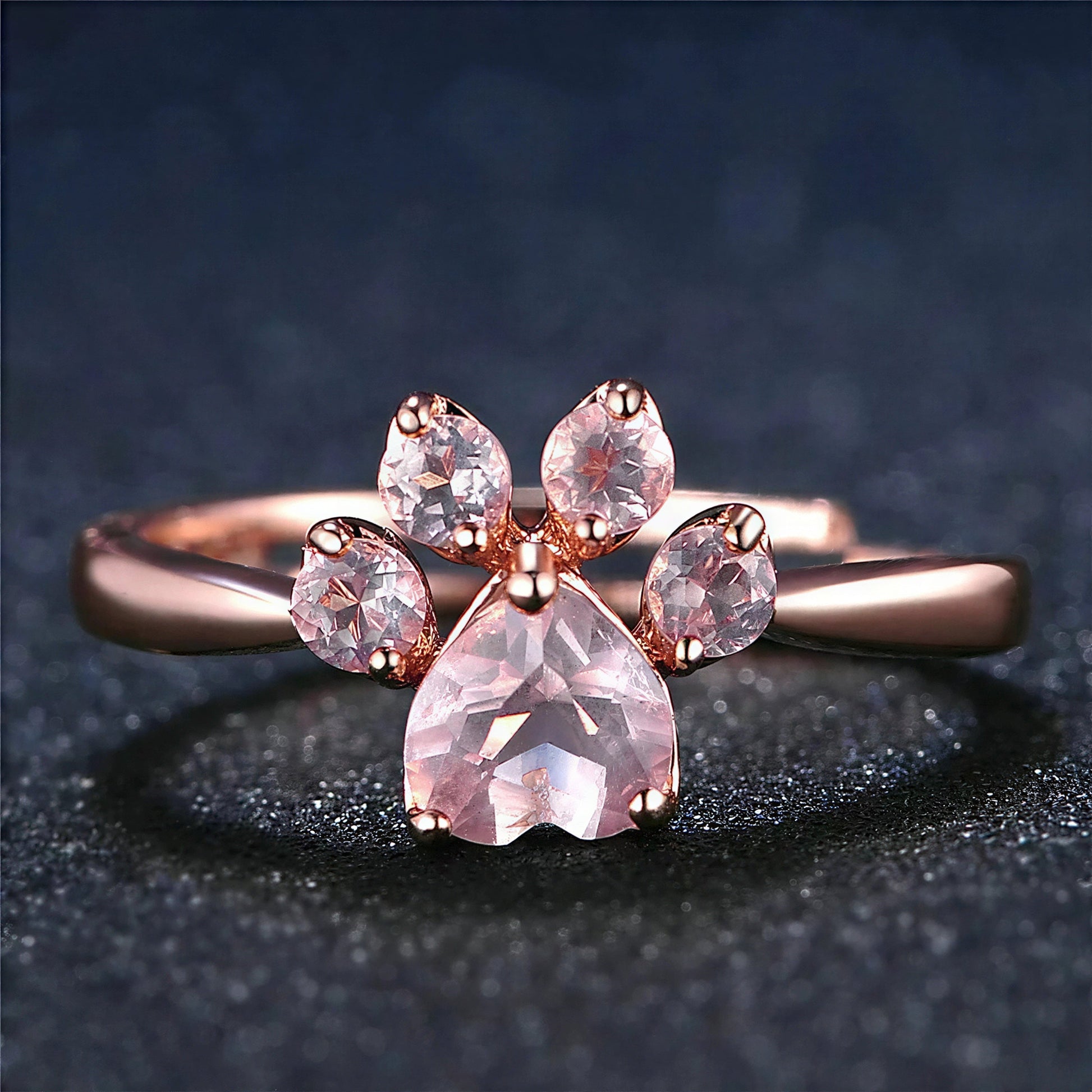 Bague Chat avec Pierres en Forme de Patte Pour toi Mon chat