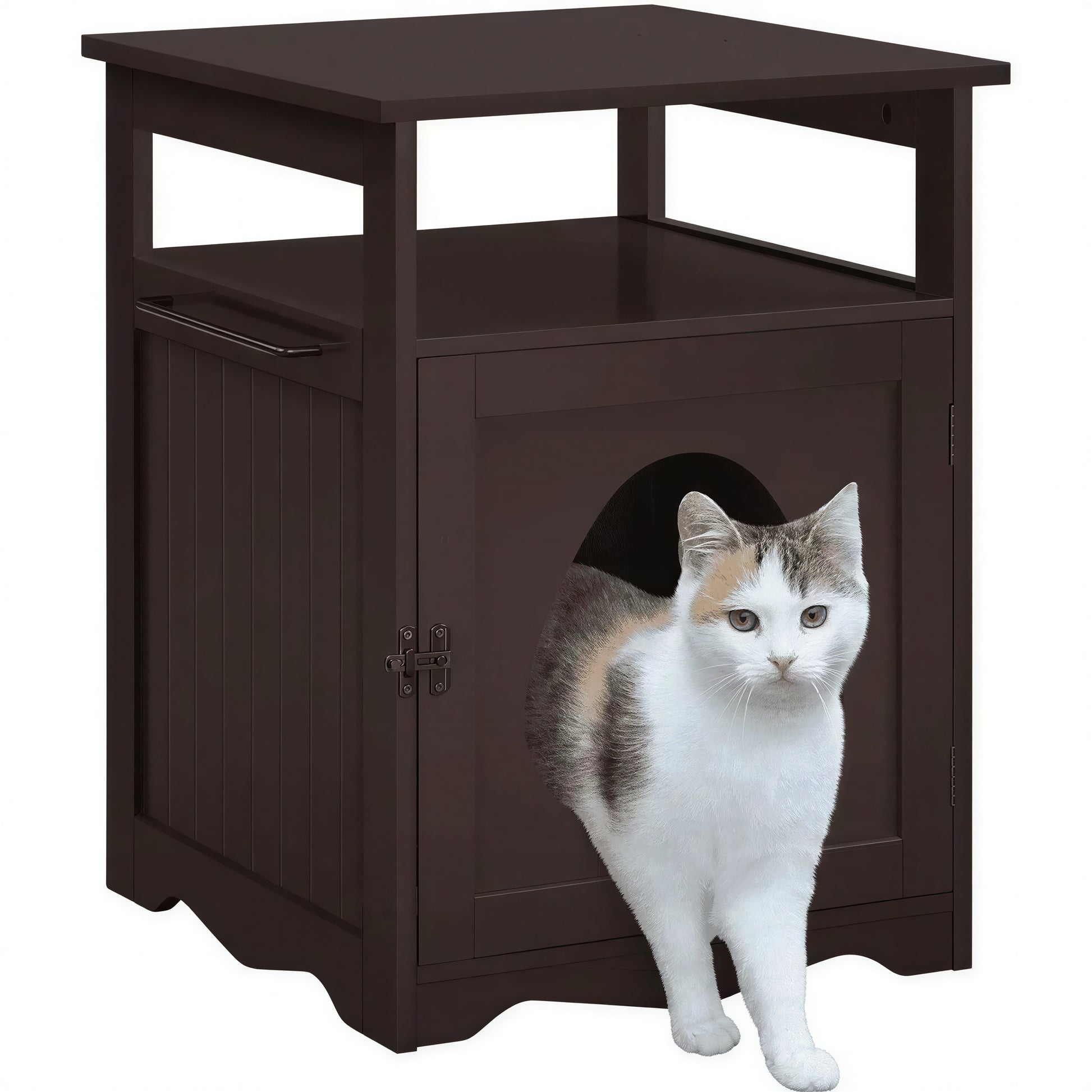 Meuble Litière Chat en Forme de Table d'Appoint - vue 4