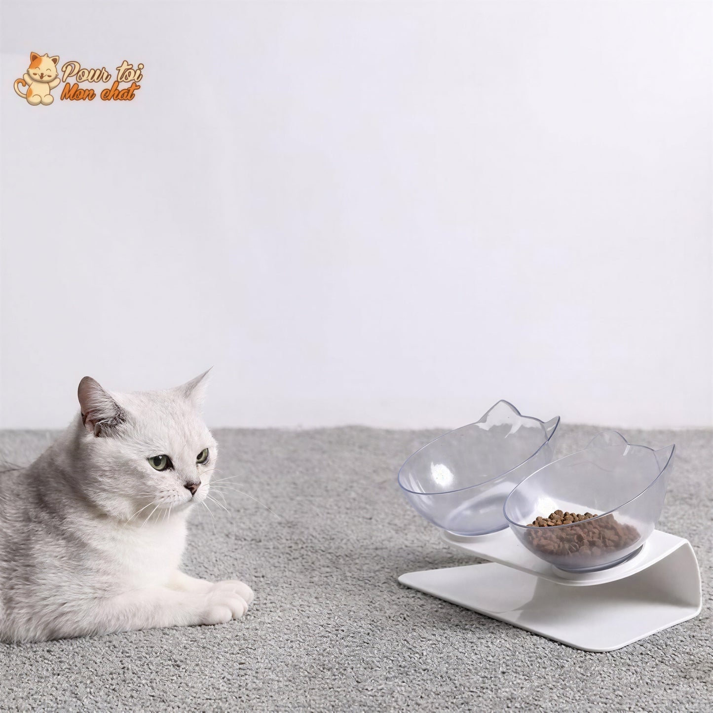 Gamelle Tête de Chat 2 en 1 - Cat'Twin'Bowl™ Pour toi Mon chat