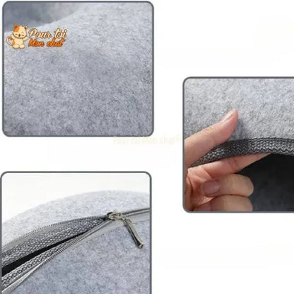 PANIER DE MAISON EN FEUTRE NATUREL POUR CHAT - DONUT4CAT™ - Pour toi Mon chat