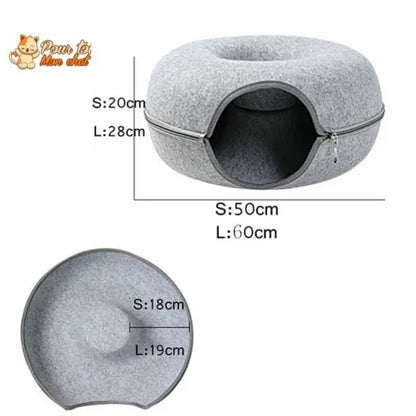 PANIER DE MAISON EN FEUTRE NATUREL POUR CHAT - DONUT4CAT™ - Pour toi Mon chat