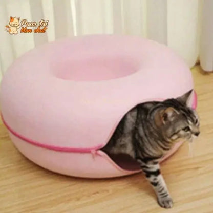PANIER DE MAISON EN FEUTRE NATUREL POUR CHAT - DONUT4CAT™ - Pour toi Mon chat