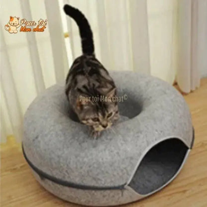 PANIER DE MAISON EN FEUTRE NATUREL POUR CHAT - DONUT4CAT™ - Pour toi Mon chat