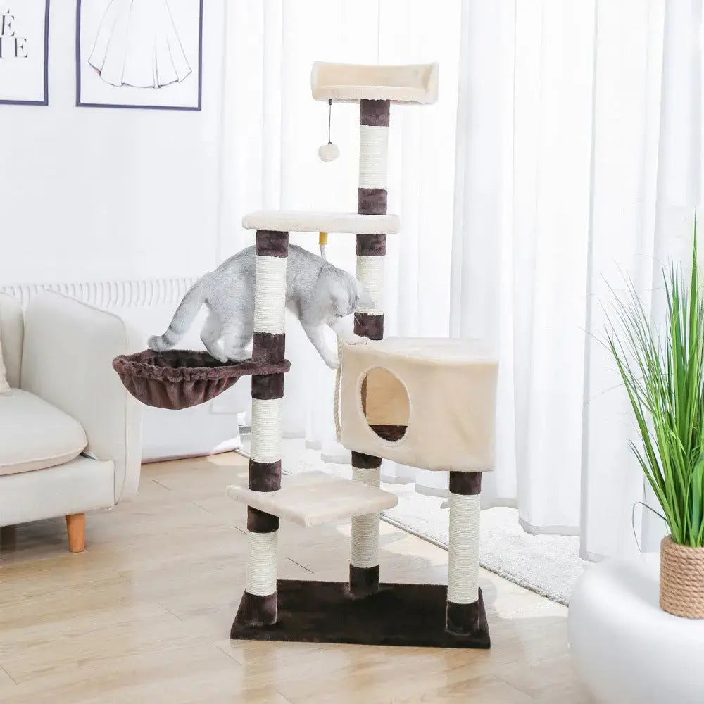 Arbre à chat avec corde et boule Pour toi Mon chat