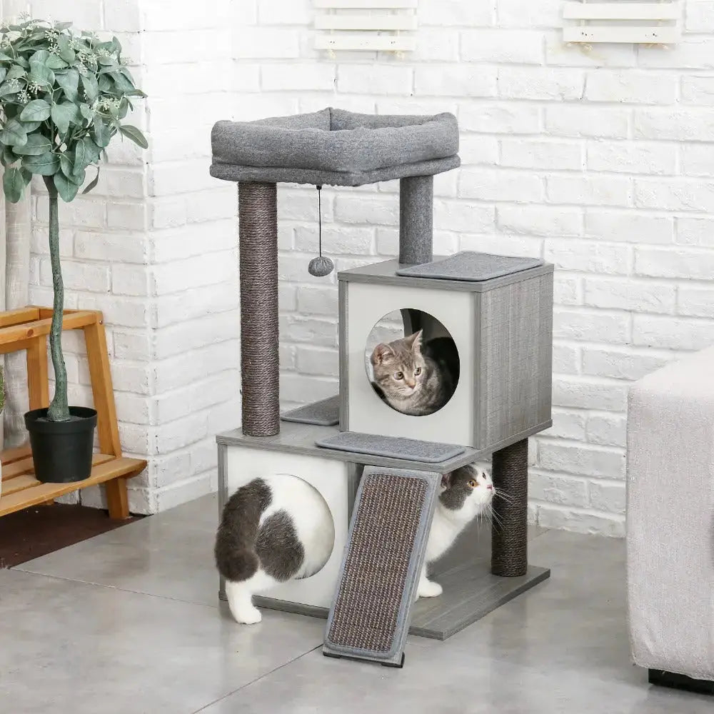 Arbre à chat à plusieurs niveaux avec grattoir en sisal Pour toi Mon chat