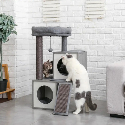 Arbre à chat à plusieurs niveaux avec grattoir en sisal Pour toi Mon chat