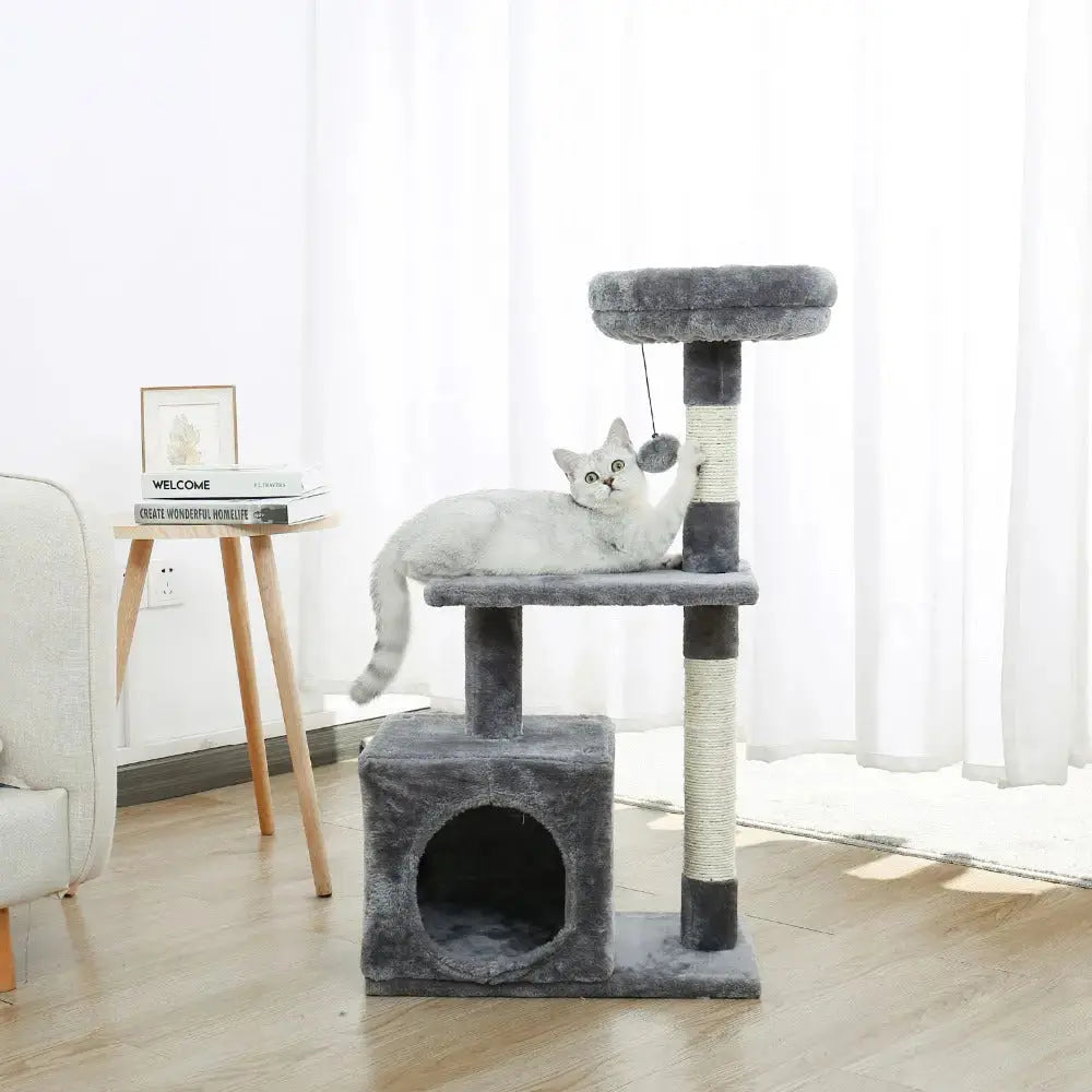 Arbre à chat avec plateforme et boule pendante Pour toi Mon chat