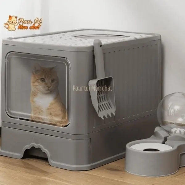 Bac à Litière Élégant et Hygiénique pour chat – LittyKitty4™ - Pour toi Mon chat