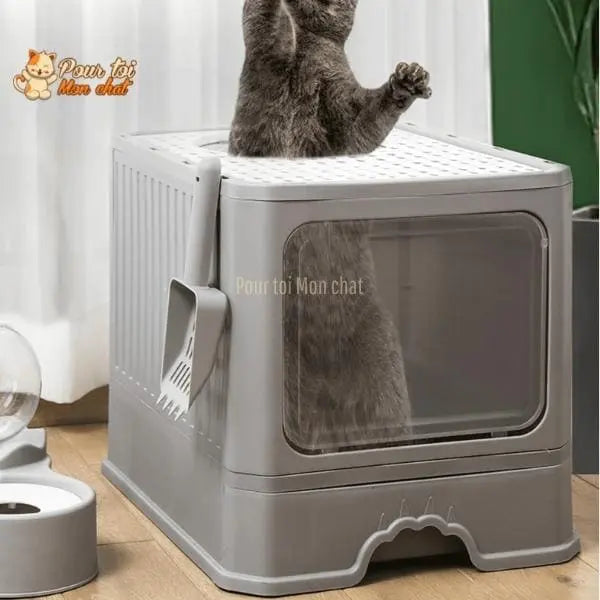 Bac à Litière Élégant et Hygiénique pour chat – LittyKitty4™ - Pour toi Mon chat