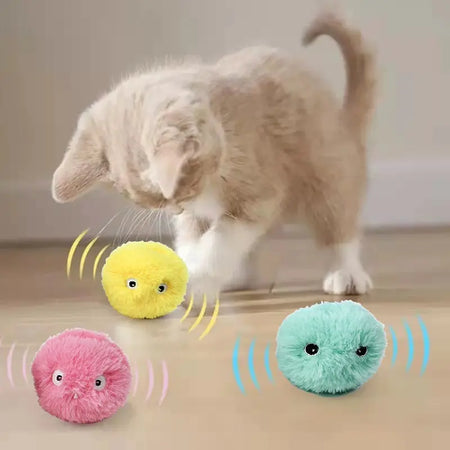 JINGSHUBO Jouet interactif pour chat - Balle de chat rechargeable par USB  intelligente - Jouet pour chat avec lumière - Cadeau - Bleu