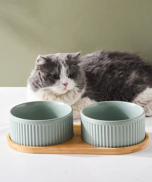 ol en céramique avec tapis en bois pour chat Pour toi Mon chat
