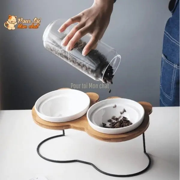 Bols d’alimentation et de boisson en céramique pour chats - MonChatBol™ - Pour toi Mon chat