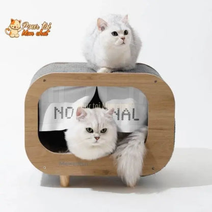 CABANE, LIT, MAISON - POUR CHAT MODERNE EN BOIS - TheRadioChat™ - Pour toi Mon chat