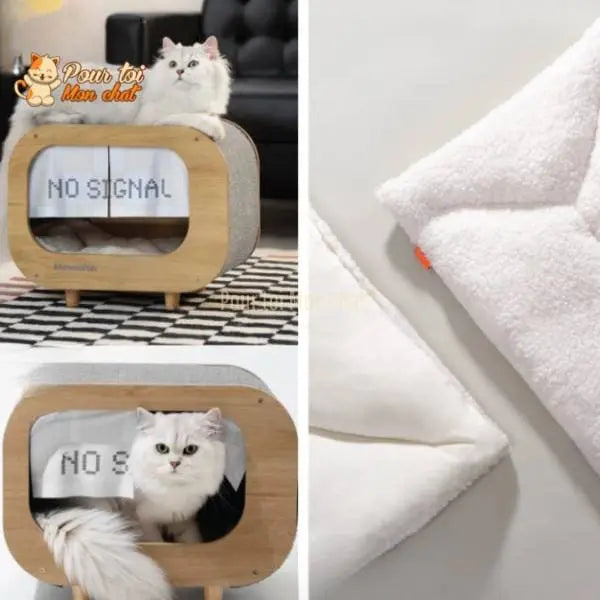 CABANE, LIT, MAISON - POUR CHAT MODERNE EN BOIS - TheRadioChat™ - Pour toi Mon chat