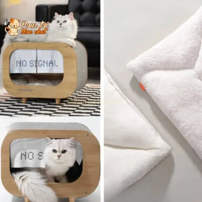 CABANE, LIT, MAISON - POUR CHAT MODERNE EN BOIS - TheRadioChat™ - Pour toi Mon chat
