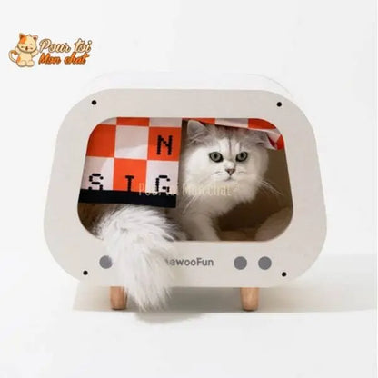 CABANE, LIT, MAISON - POUR CHAT MODERNE EN BOIS - TheRadioChat™ - Pour toi Mon chat
