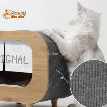 CABANE, LIT, MAISON - POUR CHAT MODERNE EN BOIS - TheRadioChat™ - Pour toi Mon chat