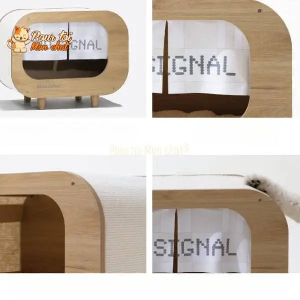 CABANE, LIT, MAISON - POUR CHAT MODERNE EN BOIS - TheRadioChat™ - Pour toi Mon chat