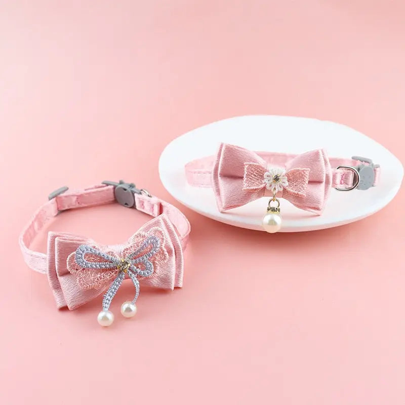 Collier avec gros nud papillon pour chat Pour toi Mon chat