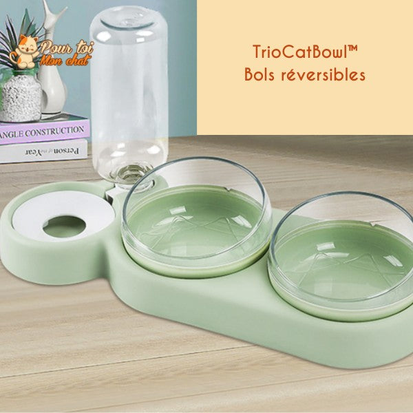Distributeur de Croquettes et Eau pour Chat - TrioCatBowl™ - Pour toi Mon chat
