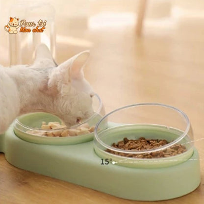 Distributeur de Croquettes et Eau pour Chat - TrioCatBowl™ - Pour toi Mon chat