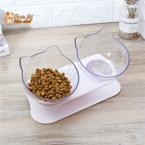 Gamelle Tête de Chat 2 en 1 - Cat'Twin'Bowl™ - Pour toi Mon chat