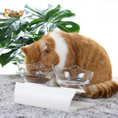 Gamelle Tête de Chat 2 en 1 - Cat'Twin'Bowl™ - Pour toi Mon chat