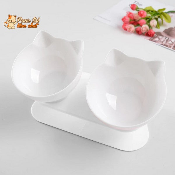Gamelle Tête de Chat 2 en 1 - Cat'Twin'Bowl™ - Pour toi Mon chat